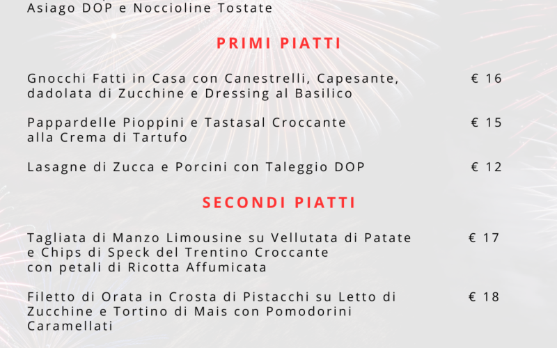 31-12 MENU' ALLA CARTA 