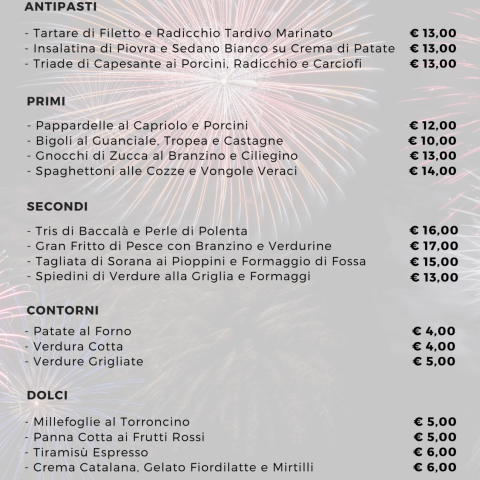 Immagine per MENU' ALLA CARTA 31-12