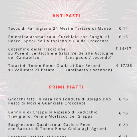 Immagine per 31-12 MENU' ALLA CARTA