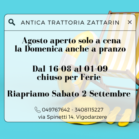 Immagine per Orari Agosto e Chiusura estiva